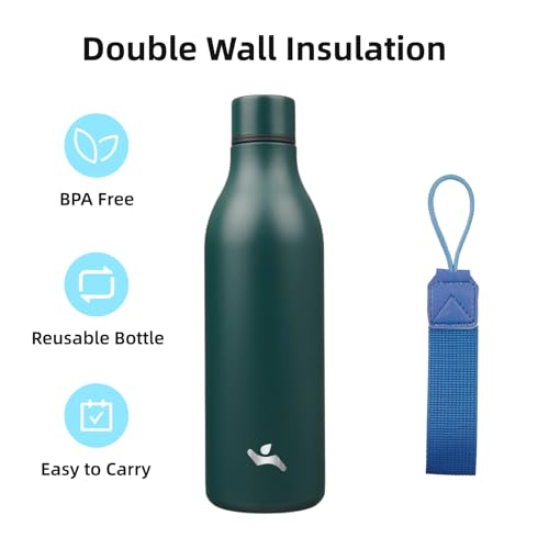 Konokyo 25 oz Insulated Stainless Steel Water Bottle with Strap
