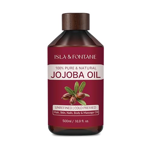 ISLA & FONTANE Jojoba Oil 500ml – 100% Pure & Natural Moisturizer