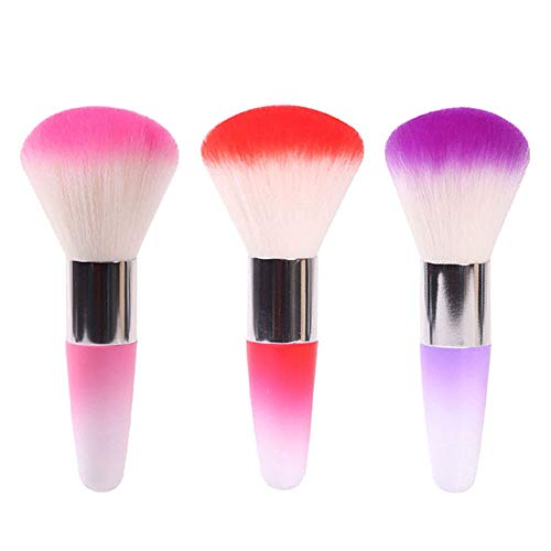 3Pcs Soft Nail Brushes for Dust Removal & Makeup, Manicure & Nail Art Tools