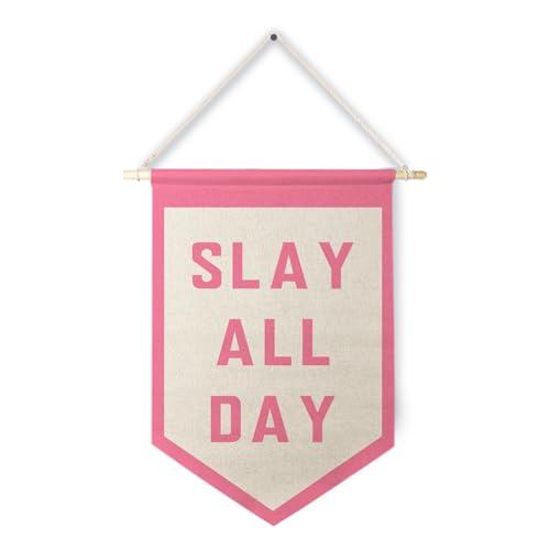 Funny Slay All Day Canvas Pennant Banner for Room Decor