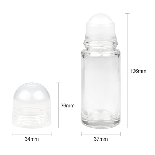 Wresty 4-Pack 50ml Glass Roll-On Deodorant Bottles for Essential Oils & Perfume