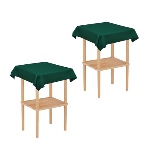 Wolkemer 2 Pack 24x24 Inch Green Square Tablecloths - Washable Polyester