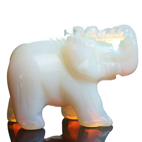 Opal Elephant Figurine - 1.5 Inch Chakra Healing Stone