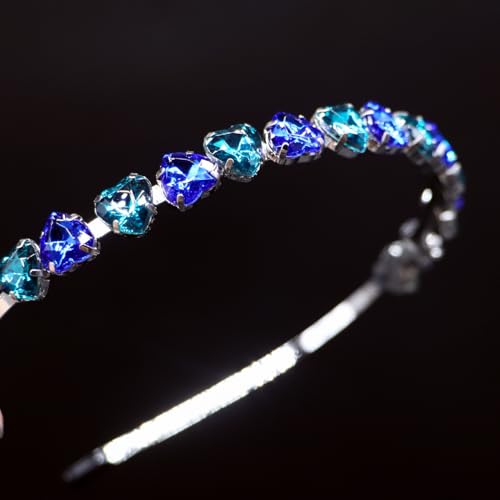 Crrezhai Sparkling Crystal Heart Hairband for Weddings and Parties