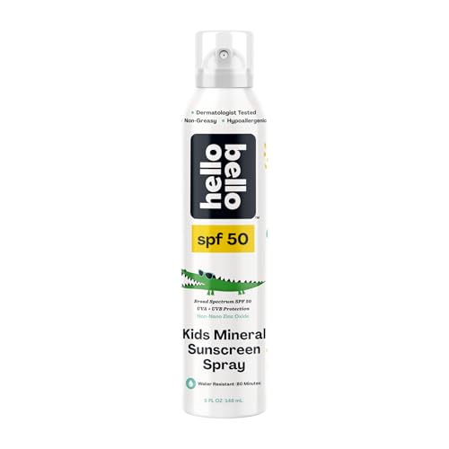 Hello Bello Kids Sunscreen Spray - SPF 50 Mineral Sun Protection, 5oz