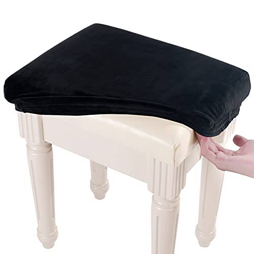 Soft Velvet Vanity Bench Cover - XS Stretch Washable Slipcover