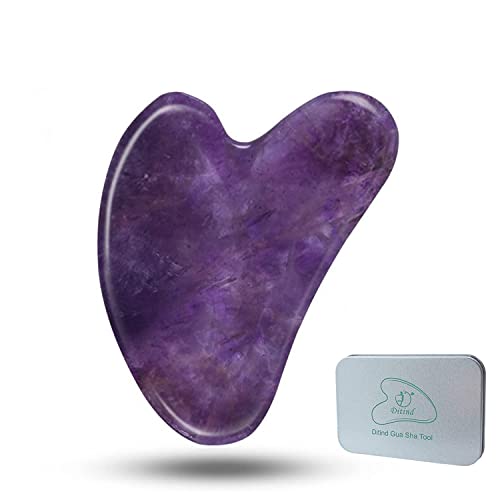 Ditind Purple Gua Sha Facial Tool - Natural Jade Massage for Skin Tightening