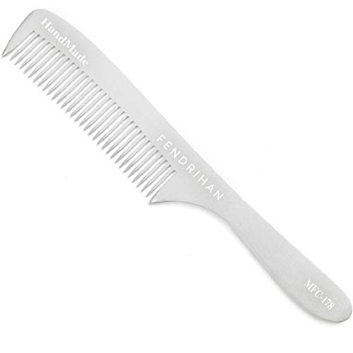 Fendrihan Metal Fine Tooth Grooming Comb with Handle - 6.8 Inches