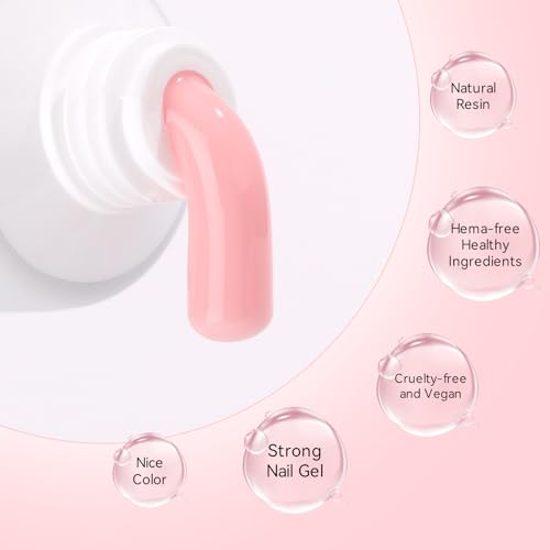 Makartt Poly Nail Gel Kit - 6 Clear Nude Pink Colors for Nail Extensions