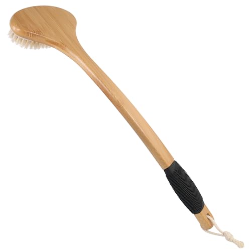 OWIIZI 17.5" Long Handle Back Scrub Brush with Stiff Boar Bristles