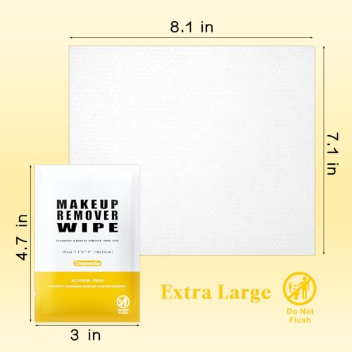 Gisdo Pack of 100 Travel Makeup Remover Wipes Individually Wrapped, Gentle & Fast-Acting, Compact for On-the-Go