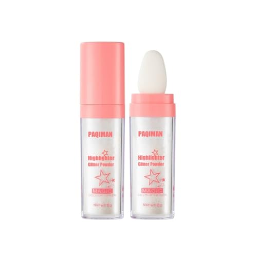 Glitter Powder Highlighter - White Moonbeam Shimmer for Face & Body