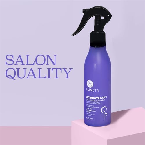 Luseta Biotin & Collagen Heat Protection Spray for Hair Styling, Prevents Damage 8.5oz