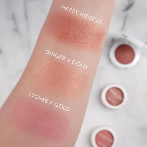 Seraphine Botanicals Ginger + Gold Peach & Gold Frosting Blush 0.11oz - Full Coverage Radiant Cheek Color, All Day Wear, All Skin Tones