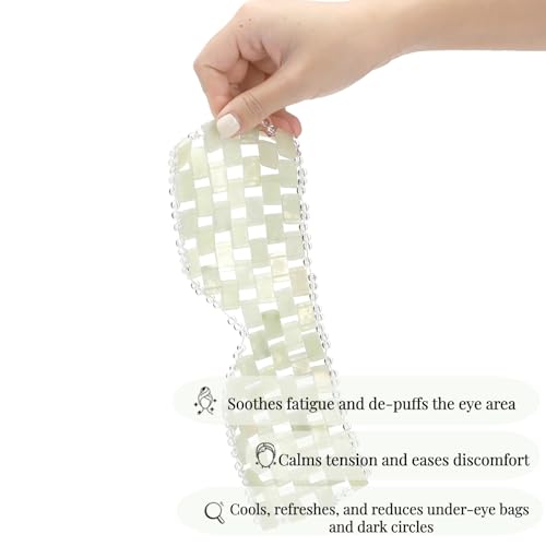 Weighted Jade Eye Mask for Hot Cold Therapy - Anti-Aging & Relaxation
