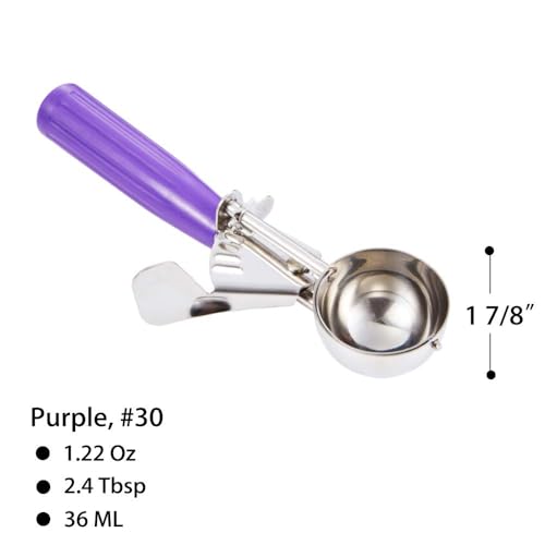 Stainless Steel Cookie Scoop with Purple Handle - 1oz Portion Control