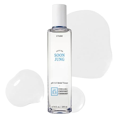 ETUDE SoonJung pH 5.5 Relief Korean Toner 6.76 fl oz for Sensitive Skin - Calming & Moisturizing