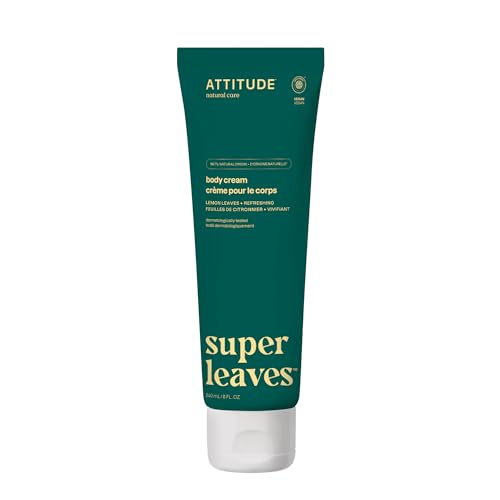 ATTITUDE Body Cream, EWG Verified Vegan Moisturizer, Lemon Leaves, 8 Fl Oz