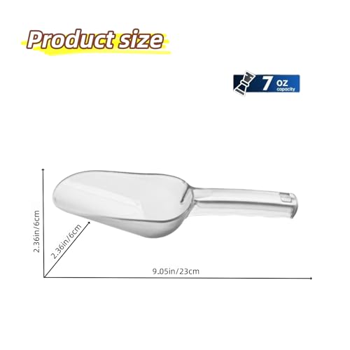 7 Oz Polycarbonate Ice Scoop with Ergonomic Handle - Clear