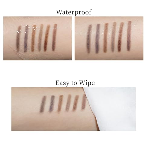 SCIMELI Grey Eyebrow Pencil - 2 Pcs Waterproof Micro Brow Pencil with Spoolie Brush