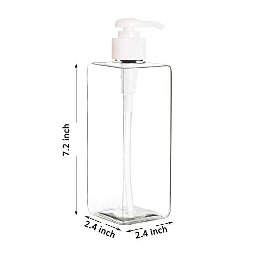 Youngever 16oz Clear Refillable Plastic Pump Bottles - Pack of 5