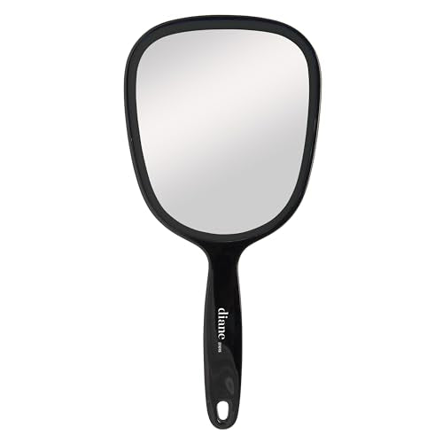 Diane Handheld Mirror with Handle - 1X Magnification, Black, 5x11 Inches