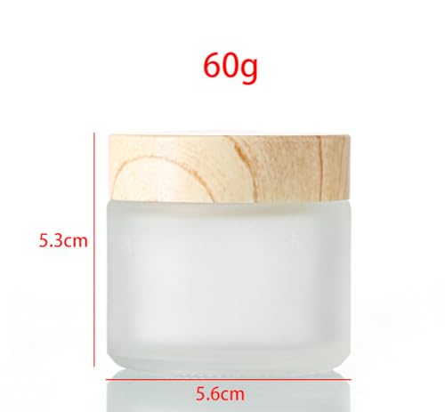 2oz Frosted Glass Jars - 6 Pack Refillable Cosmetic Containers