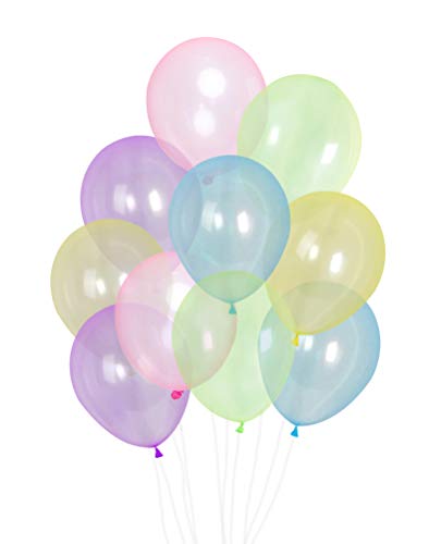 100pcs 12-Inch Transparent Crystal Pastel Latex Balloons