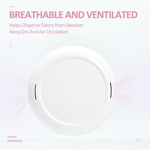 Portable Orthodontic Retainer Case with Magnetic Closure - White Pink