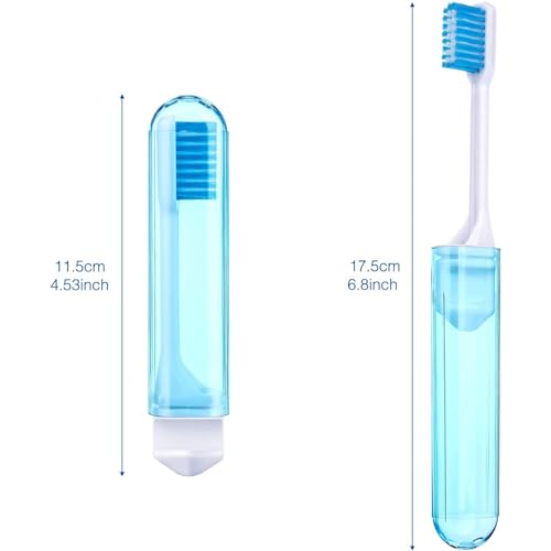 Patelai Travel Toothbrush Set - 2 Soft Bristle Foldable Brushes with Cases