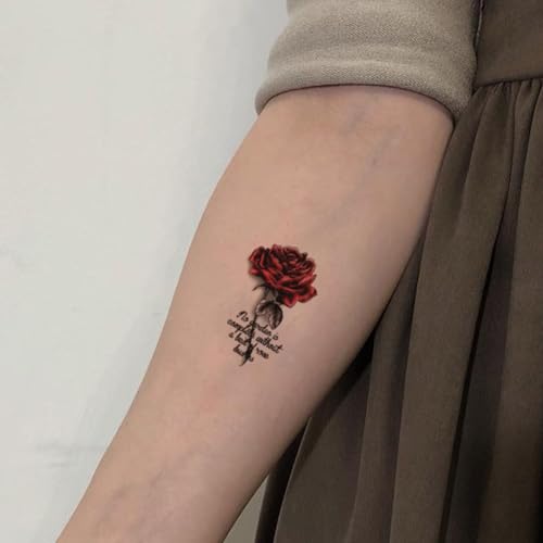 40 Pcs Flower Temporary Tattoos – Roses & Butterflies Stickers