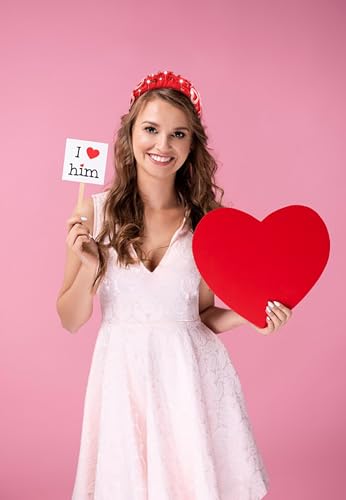 NVENF Love Heart Knotted Headband with Bead XO - Red & Pink Rhinestone