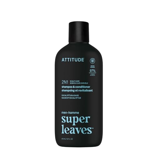 ATTITUDE 2-in-1 Men's Shampoo & Conditioner for Oily Hair, EWG Verified, 14 Fl Oz