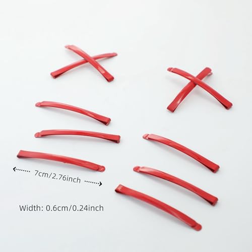 10 Pcs Red Bobby Pins for Anime Cosplay & Punk Hairstyles