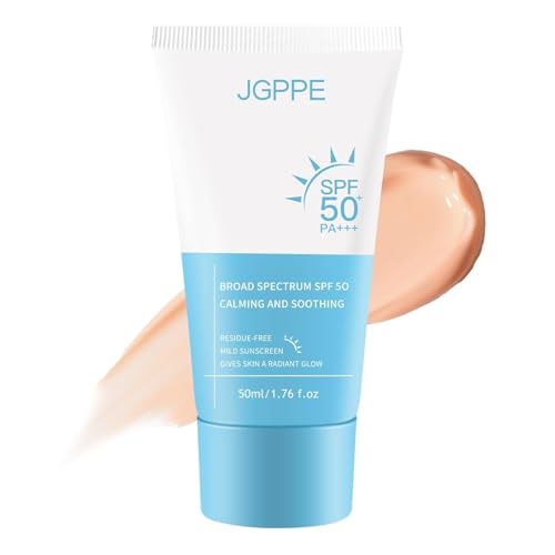 Korean SPF 50+ Tinted Sunscreen for Sensitive Skin - Lightweight & Non-Greasy
