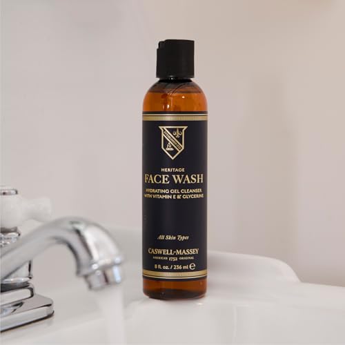 Caswell-Massey Men’s Face Wash Gel with Vitamin E & Orange Oil, Sensitive Skin Cleanser, 8 Fl Oz