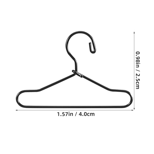 GLEAVI 55 Pcs Miniature Doll Clothes Hangers - 1:12 Scale Metal Holders