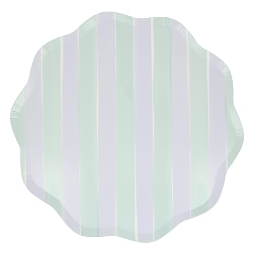 Meri Meri Pastel Striped Disposable Paper Plates - Pack of 8