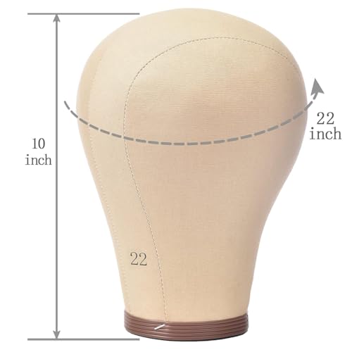 22-Inch Brown Cork Canvas Mannequin Head for Wig Styling