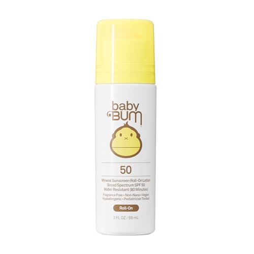 Sun Bum Baby Bum Mineral SPF 50 Roll-On Sunscreen 3 oz - Vegan, Hypoallergenic, Travel Size