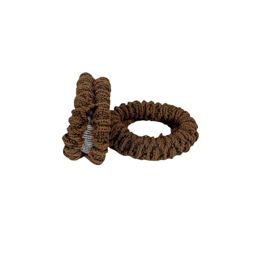 BLBM High Elastic Seamless Hair Ties - 6 Pack Brown
