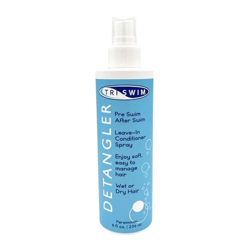 TRISWIM Detangler Leave-In Conditioner Spray 8oz | Pre & Post Swim Hair Care | Helps Prevent Tangles, Dryness & Breakage | Soft, Easy-to-Manage Hair | Gentle Sweet Persimmon Scent