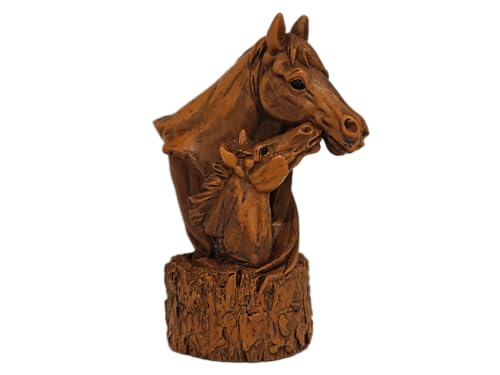 MeritMode Mare and Foal Horse Figurine - Rustic Equestrian Decor