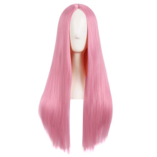 28 Inch Light Hot Pink Synthetic Wig for Women - MapofBeauty
