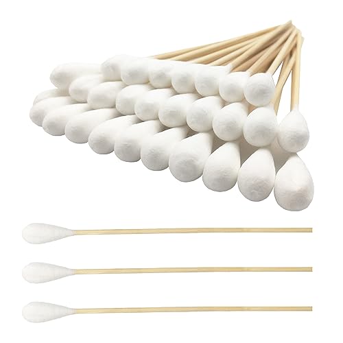 6-Inch Long Cotton Swabs - 400pcs Heavy Duty Large Head Cotton Buds