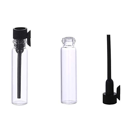 120 Pcs 1ml Mini Glass Sample Vials with Dropper Caps for Essential Oils
