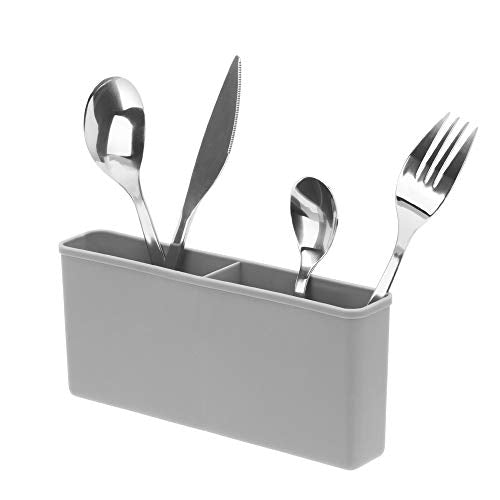 SANNO Plastic Utensil Holder Caddy for Kitchen Sink Organization