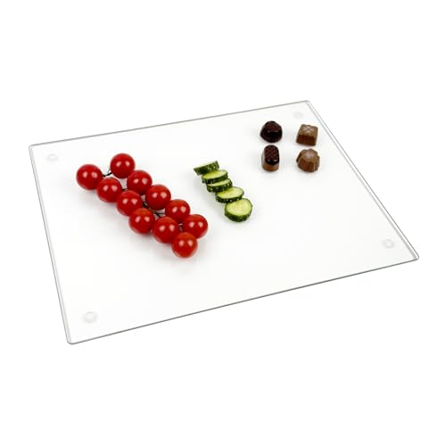 Tempered Glass Cutting Board - Scratch Resistant, Heat Safe 16"x12"