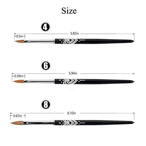 BQAN Kolinsky Acrylic Nail Brush Size 4 for 3D Nail Art