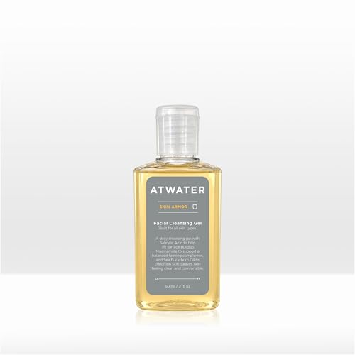 ATWATER Men's Facial Cleansing Gel - 2 oz Daily Cleanser with Niacinamide & Salicylic Acid